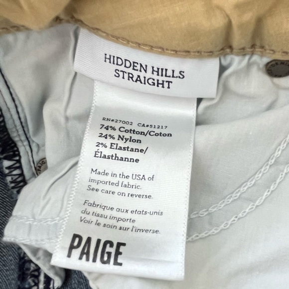 Paige Hidden Hills Straight Medium Blue Washed Jeans - Picture 7 of 8